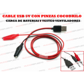 CABLE USB 5V CON PINZAS DE...