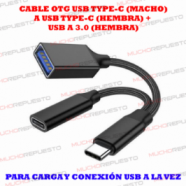 CABLE OTG USB TYPE-C MACHO...